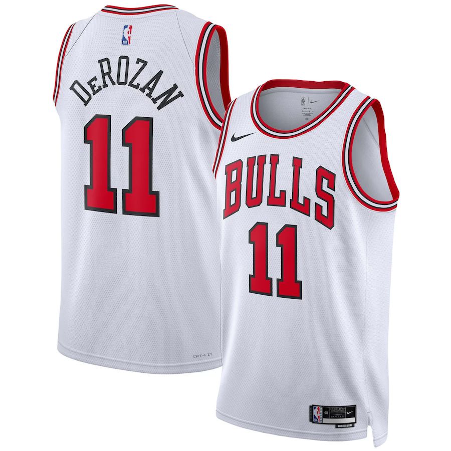 Men Chicago Bulls 11 DeMar DeRozan Nike White 2022-23 Swingman NBA Jersey